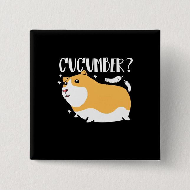 Guinea Pig Cucumber Button (Front)