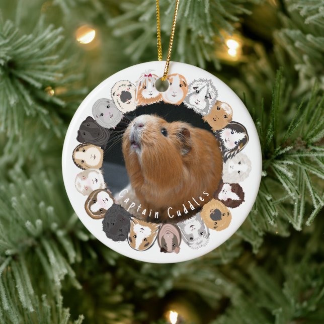Guinea Pig Customizable  Ceramic Ornament (Tree)