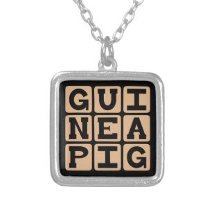 Guinea Pig, Cute Pet or Test Subject Silver Plated Necklace