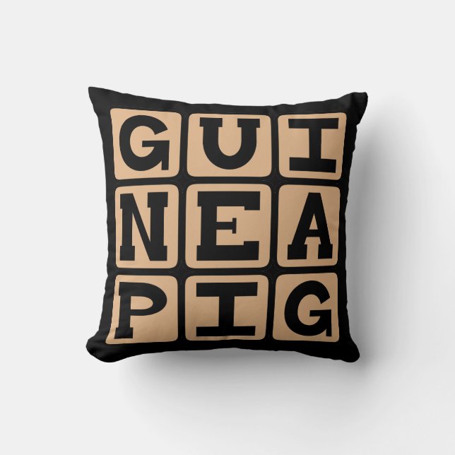 Guinea Pig, Cute Pet or Test Subject Throw Pillow (Front)