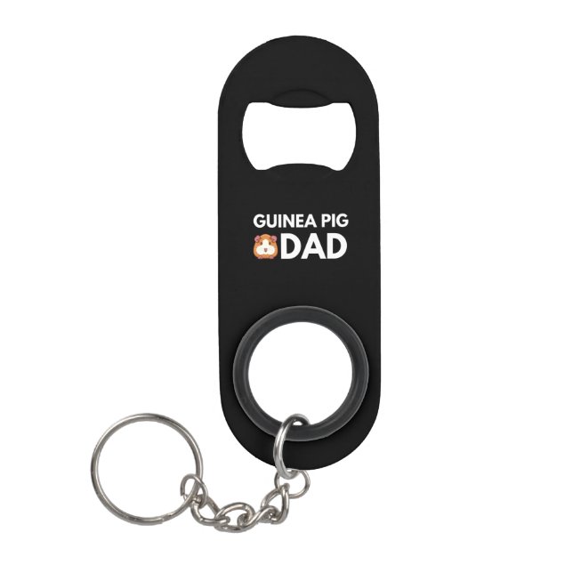 Guinea Pig Dad Keychain Bottle Opener (Front)