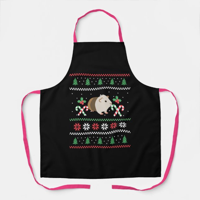 Guinea pig Dad ugly Christmas Apron (Front)