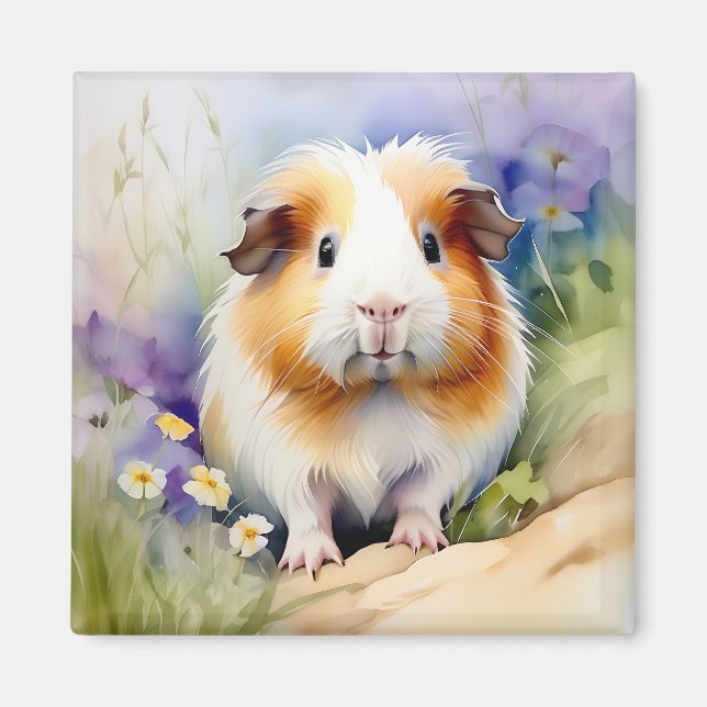 Guinea Pig Delicate Watercolor Magnet (Front)