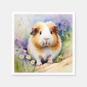 Guinea Pig Delicate Watercolor Napkins