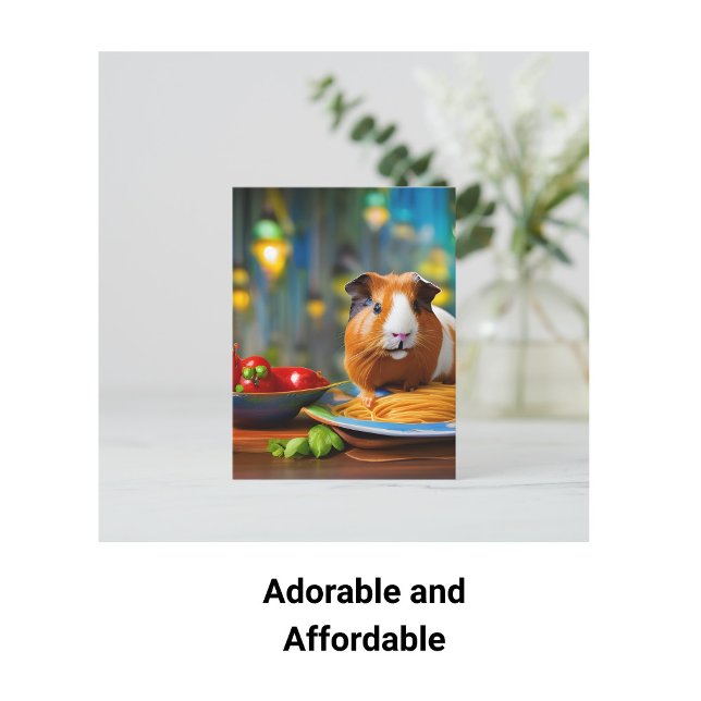 Guinea Pig Eating Spaghetti Postcard (Creator Uploaded)