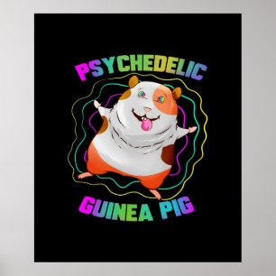 Guinea Pig EDM Party Pet Colorful Guinea Pig Poster