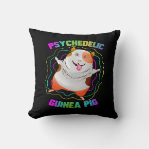 Guinea Pig EDM Party Pet   Colorful Guinea Pig Throw Pillow
