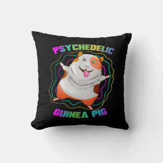 Guinea Pig EDM Party Pet | Colorful Guinea Pig Throw Pillow