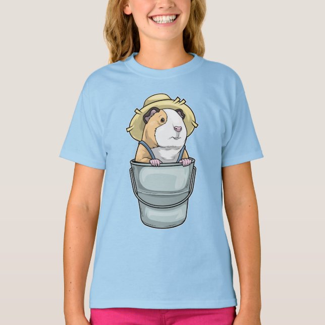 Guinea pig Farmer Bucket T-Shirt (Front)