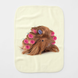 Guinea Pig   Funny Curly Guinea Pig Lover Gifts Baby Burp Cloth