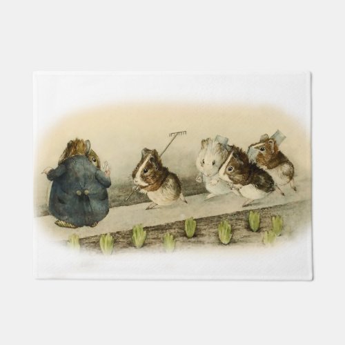 Guinea Pig Garden by Beatrix Potter Doormat