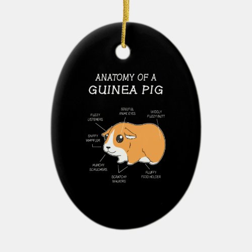 Guinea Pig Gift  Anatomy Of A Guinea Pig Ceramic Ornament