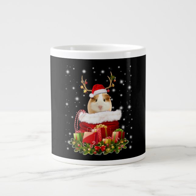 Guinea Pig Gift | Merry Christmas Guinea Pig Giant Coffee Mug (Front)