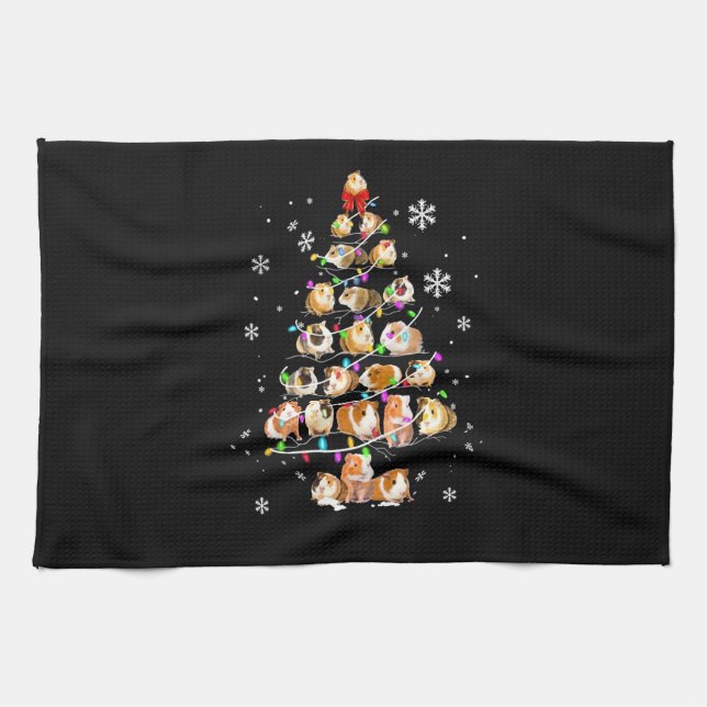 Guinea Pig Gift | Merry Christmas Guinea Pig Kitchen Towel (Horizontal)