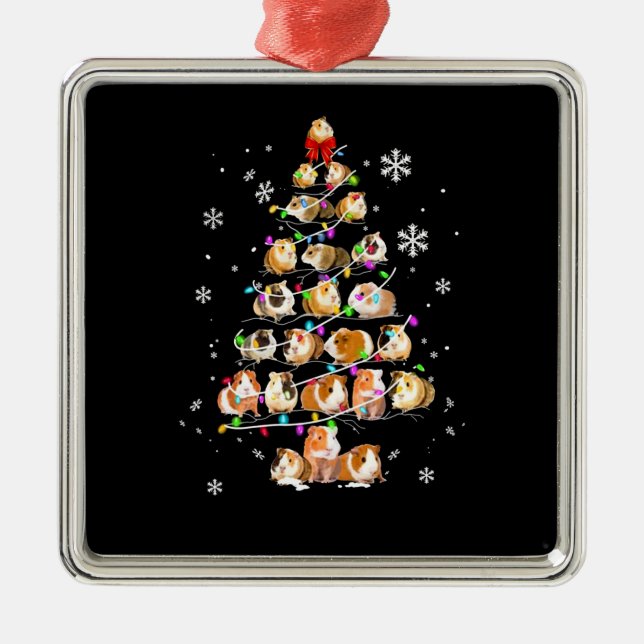 Guinea Pig Gift | Merry Christmas Guinea Pig Metal Ornament (Front)
