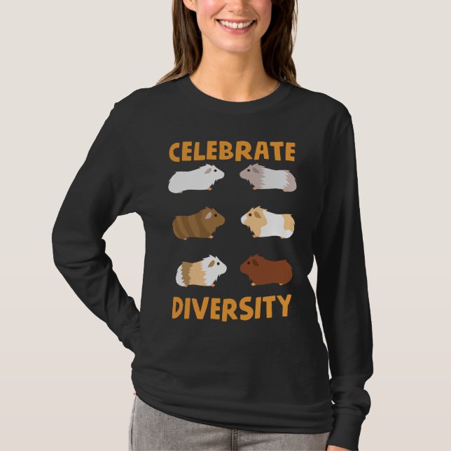 Guinea Pig Graphic Celebrate Diversity Cute Pets T-Shirt (Front)