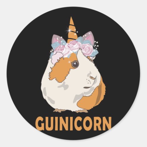 Guinea Pig Guinicorn Costume Clothing Accessories Classic Round Sticker