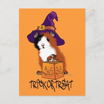 Guinea Pig Halloween Postcard by ArtDivination at Zazzle