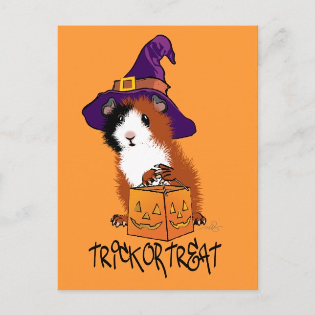 Guinea Pig Halloween Postcard (Front)