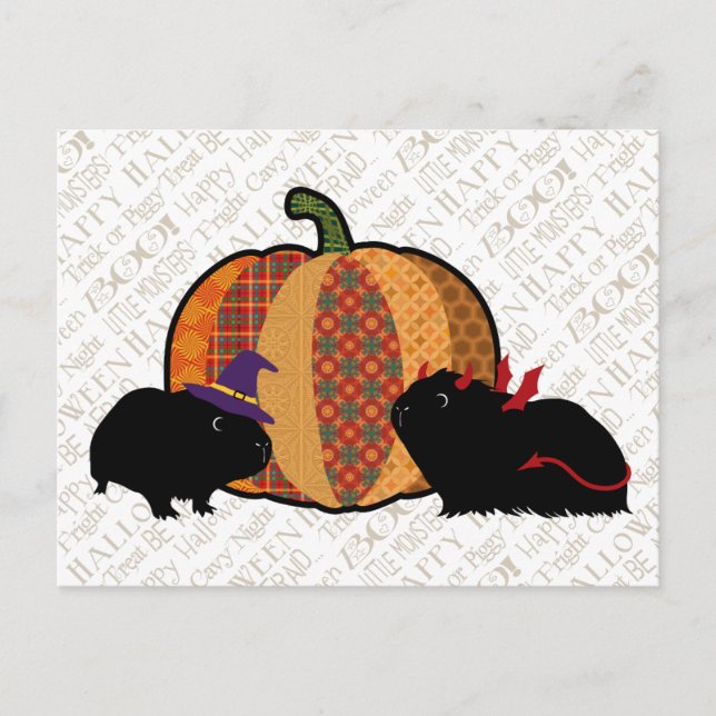 Guinea Pig Halloween Postcard (Front)