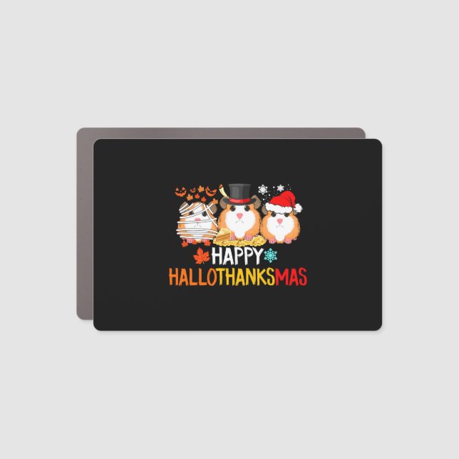 Guinea Pig Halloween Thanksgiving Christmas Car Magnet (Front)