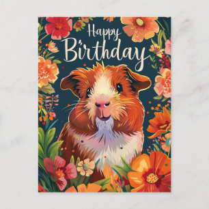 Guinea Pig Happy Birthday Postcard