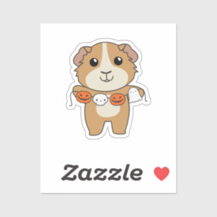 Guinea Pig Happy Halloween Pumpkin Costume Sticker