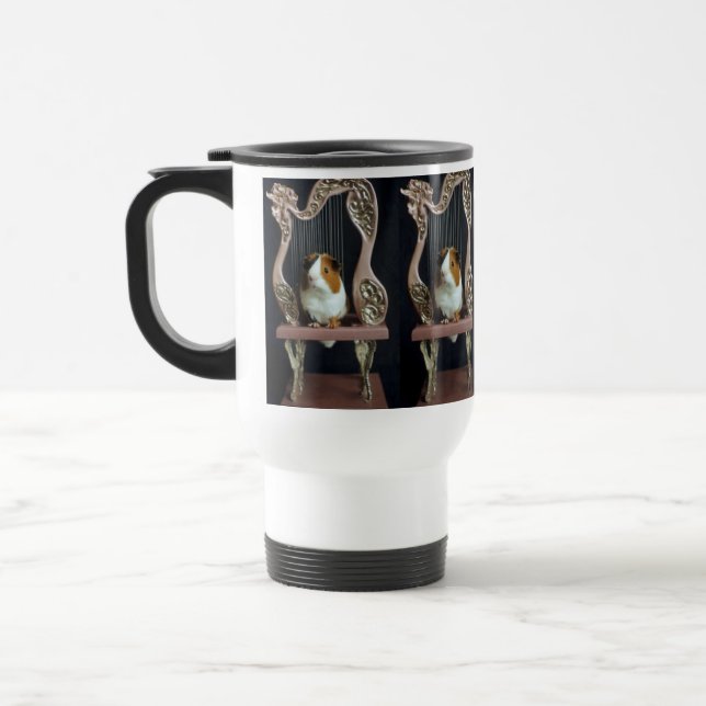 Guinea Pig Harp – Cute Storybook Animal  Travel Mug (Left)