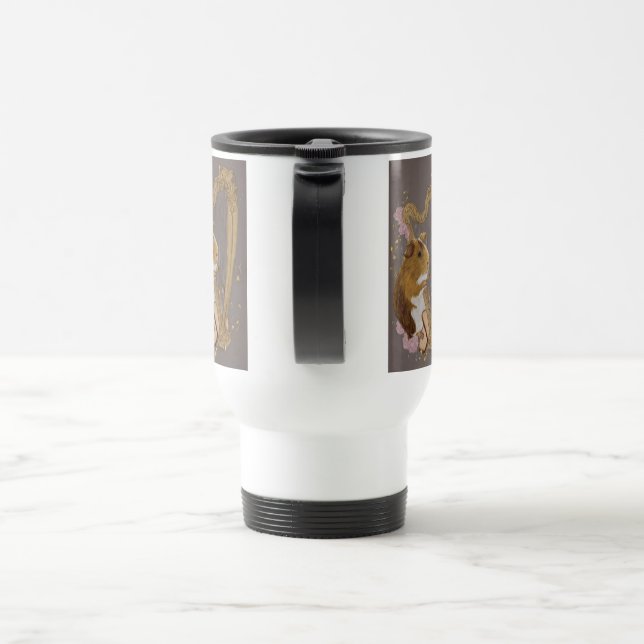 Guinea Pig Harpist Travel Mug (Handle)