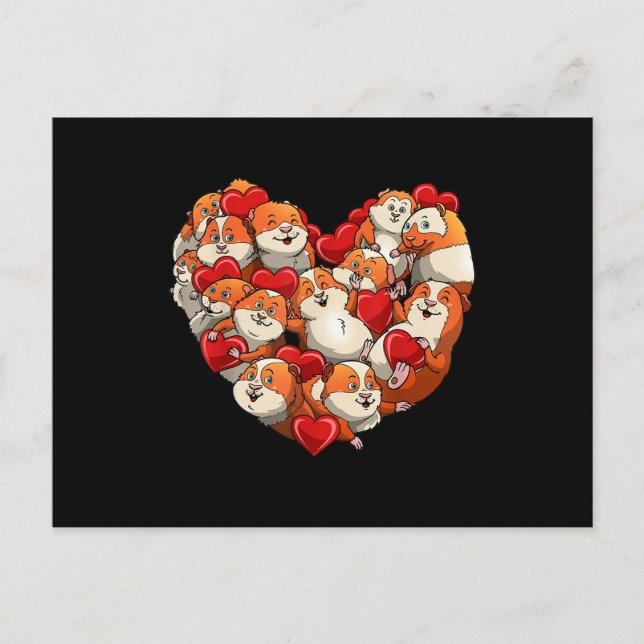 Guinea Pig Heart Funny Valentines Day Gift Womens Postcard (Front)