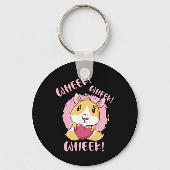 Guinea Pig Heart Keychain (Front)