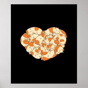 Guinea Pig Heart Love Cute Baby Guinea Pig Poster
