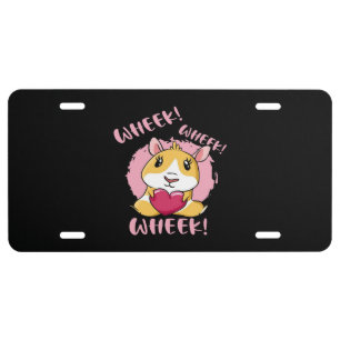 Guinea Pig Heart Wheek Cute Baby Pet Lover License Plate