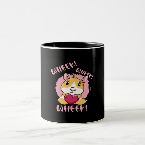 Guinea Pig Heart Wheek  Cute Baby Pet Lover Two_Tone Coffee Mug