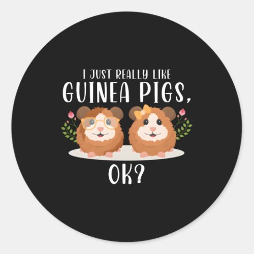 Guinea Pig I Just Really Like Guinea Pigs Classic Round Sticker