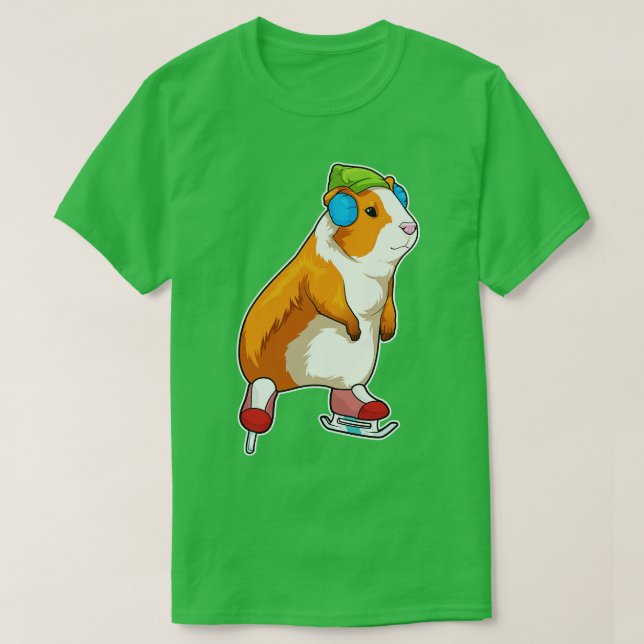 Guinea pig Ice skating Ice skates T-Shirt (Design Front)