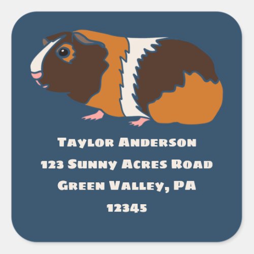 Guinea Pig Illustration Return Address Label