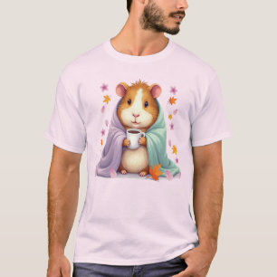 Guinea Pig in a Blanket Autumn Cherry Blossoms gif T-Shirt