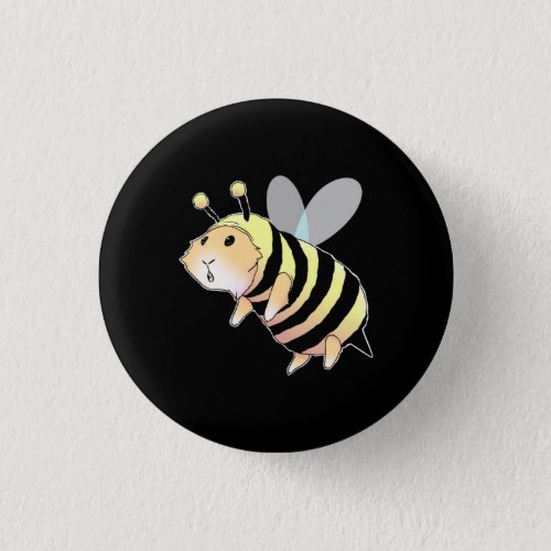 Guinea Pig In Bee Costume Funny Guinea Pig Button