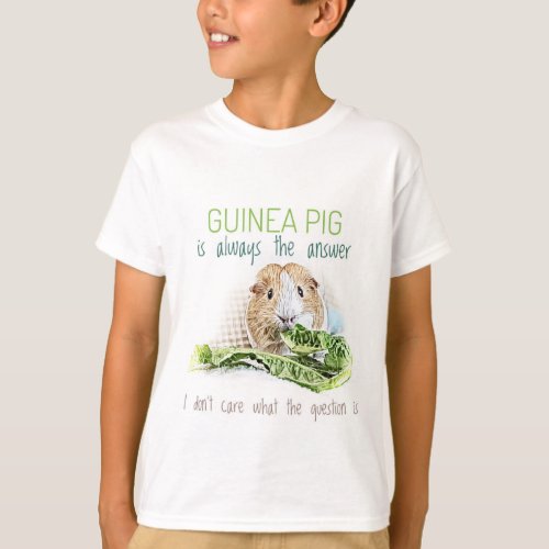 Guinea Pig is Always the Answer Kids T_shirt