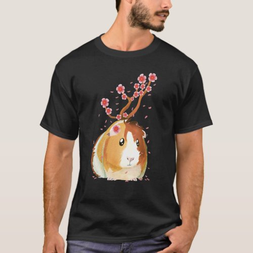 Guinea Pig  Japanese Cherry Blossom Flower Vintage T_Shirt
