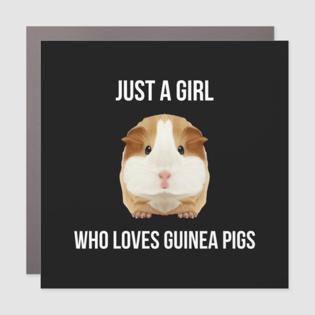 Guinea Pig Just A Girl Loves Wheek Car Magnet (Front)