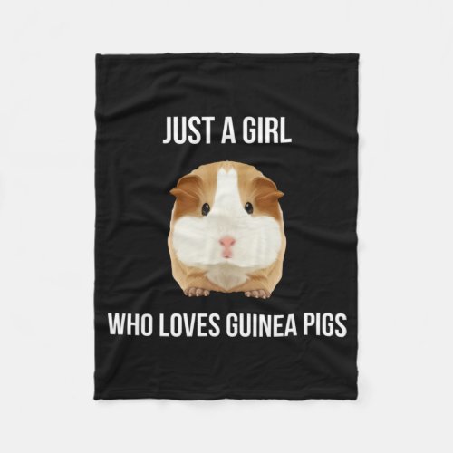 Guinea Pig Just A Girl Loves Wheek Fleece Blanket