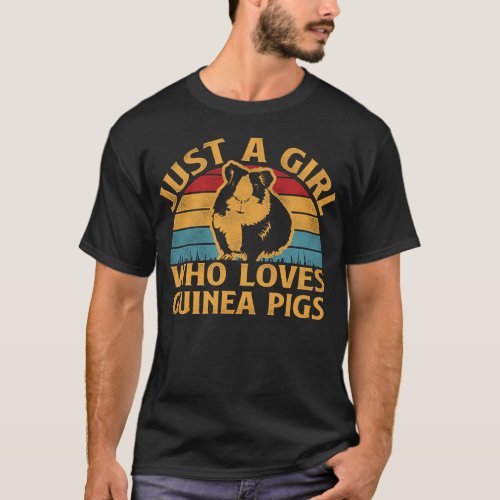 Guinea Pig Just A Girl Who Loves Guinea Pigs Retro T_Shirt