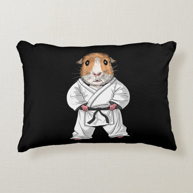 Guinea Pig Karate Accent Pillow (Front)