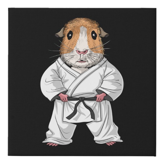 Guinea Pig Karate Faux Canvas Print (Front)