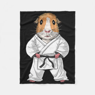 Guinea Pig Karate Ninja Jiu-jitsu Taekwondo Martia Fleece Blanket