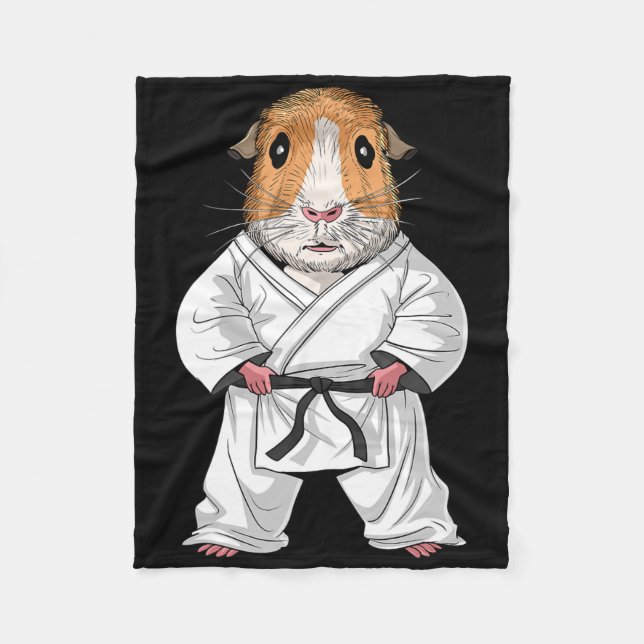 Guinea Pig Karate Ninja Jiu-jitsu Taekwondo Martia Fleece Blanket (Front)
