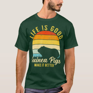 Guinea Pig Life Is Better Vintage Retro Pet T-Shirt