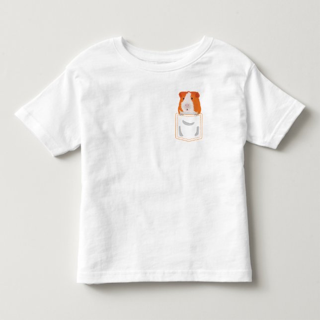 Guinea Pig looking out of the pocket   Toddler T-shirt (Front)